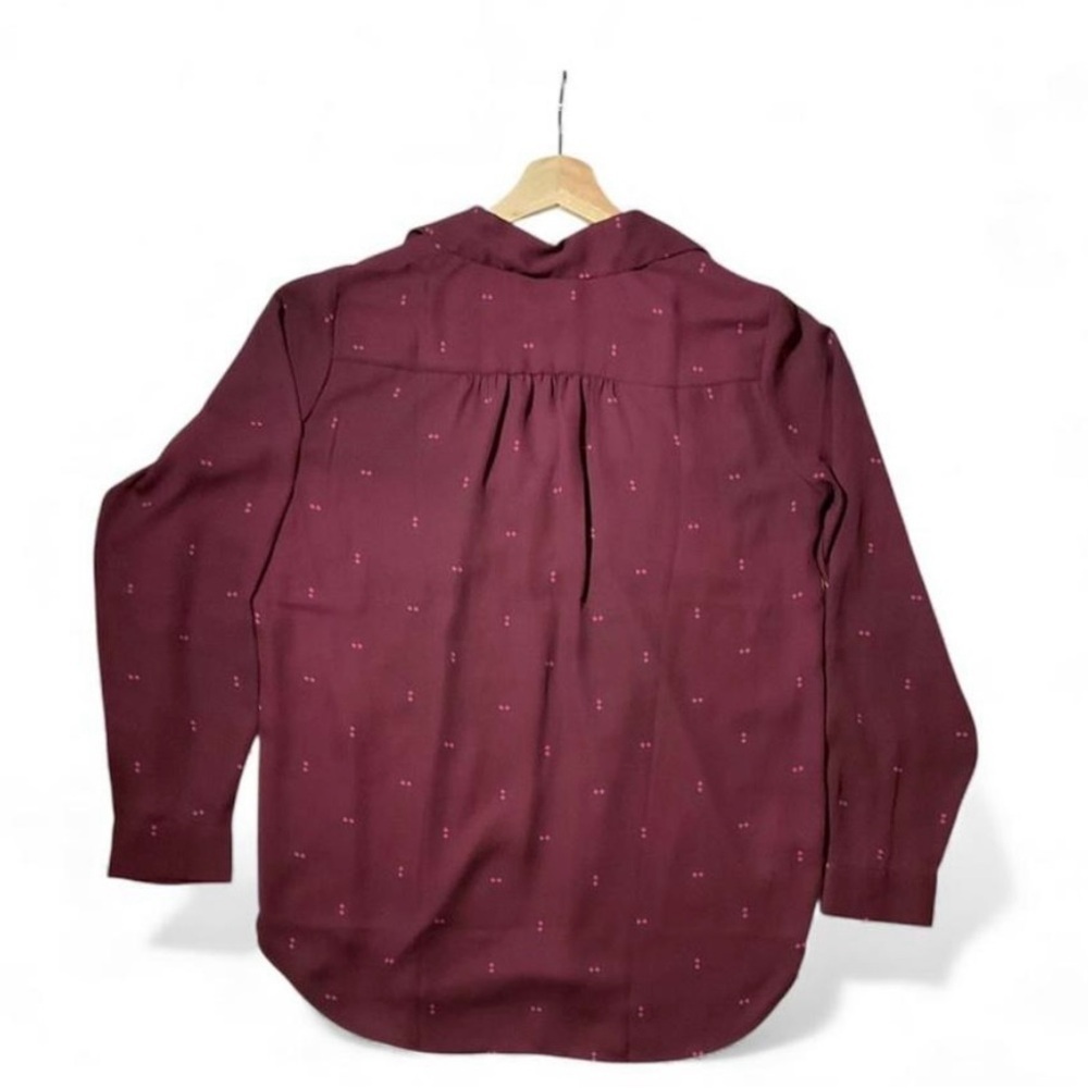 Ann Taylor burgundy long sleeve blouse in perfect condition, - Picture 2 of 7